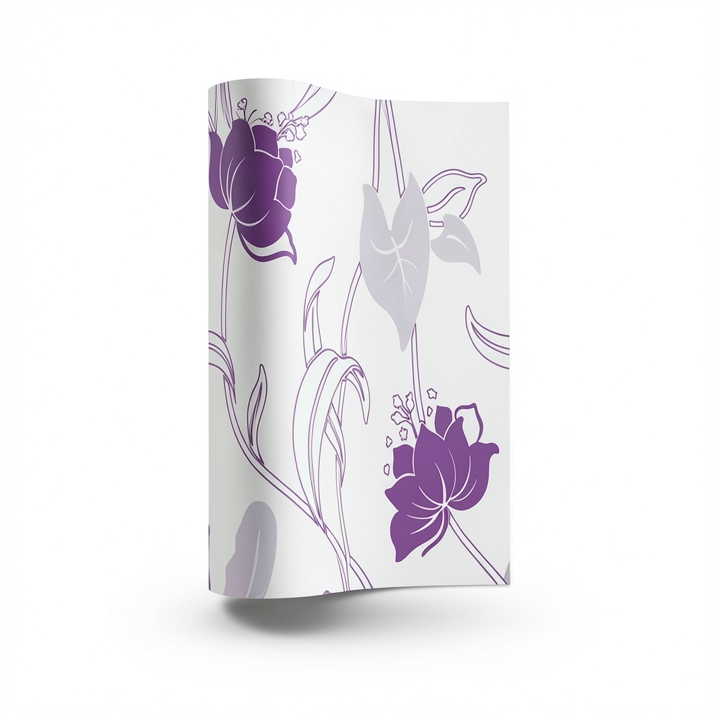 Soprano Wallpaper White with Purple Color, Size 5 m² | Erismann
