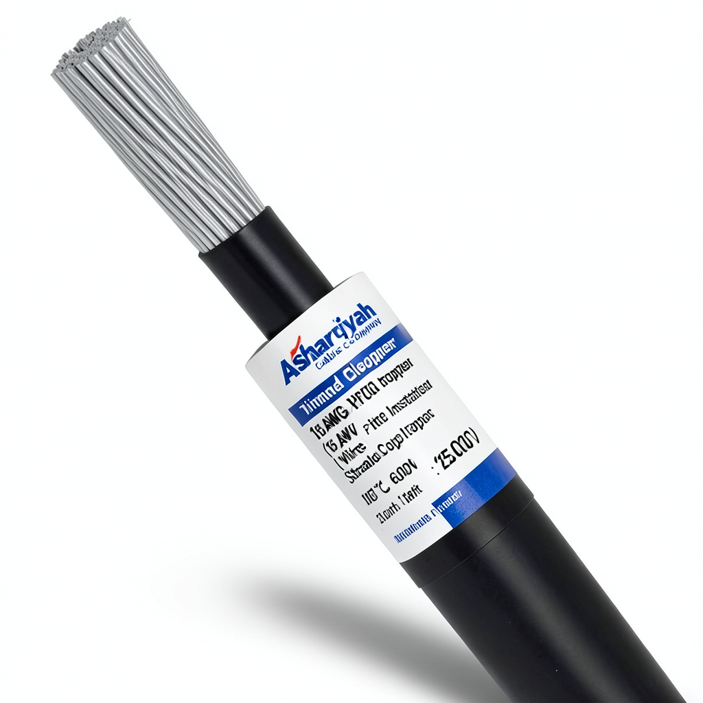16 AWG Stranded Tinned Copper Electric Wire, PVC Insulated (105°C), Black, 600V, 2500ft | Asharqiyah Cables Company for Industry