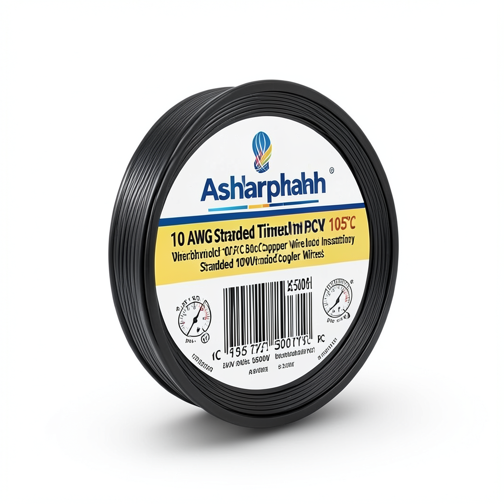 سلك نحاس مجدول 10 AWG مطلي بالقصدير عزل PVC 105°C اسود 600 فولت طول 2500 قدم | شركة كابلات الشرقية للصناعة