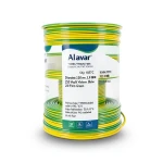 كابل نحاس THHN/THWN معزول PVC 105° قطر 3.9 مم 600 فولت طول 250 قدم أصفر مع أخضر | شركة الفنار