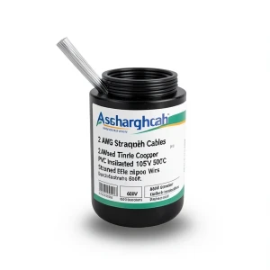2 AWG Stranded Tinned Copper Electric Wire PVC Insulated 105°C Black 600V 500ft | Asharqiyah Cables Company for Industry