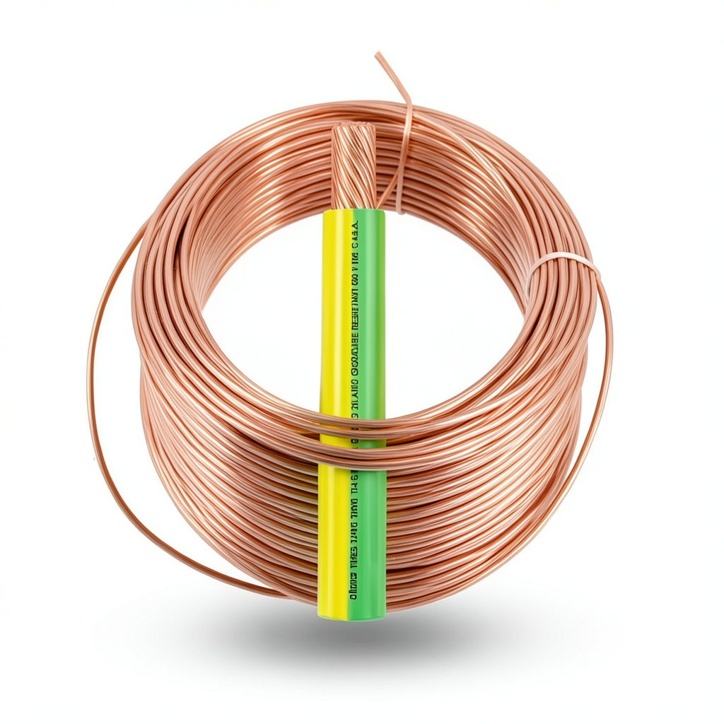 كابل نحاس THHN/THWN معزول PVC 105° 2.2 مم قطر 600 فولت 300 قدم أصفر مع أخضر | شركة الفنار
