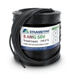 8 AWG Stranded Tinned Copper Electric Wire, PVC Insulated (105°C), Black, 600V, 500ft | Asharqiyah Cables Company for Industry