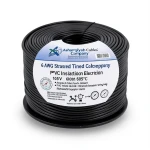 6 AWG Stranded Tinned Copper Electric Wire, PVC Insulation 105°C, Black, 600V, 500 Feet | Asharqiyah Cables Company for Industry
