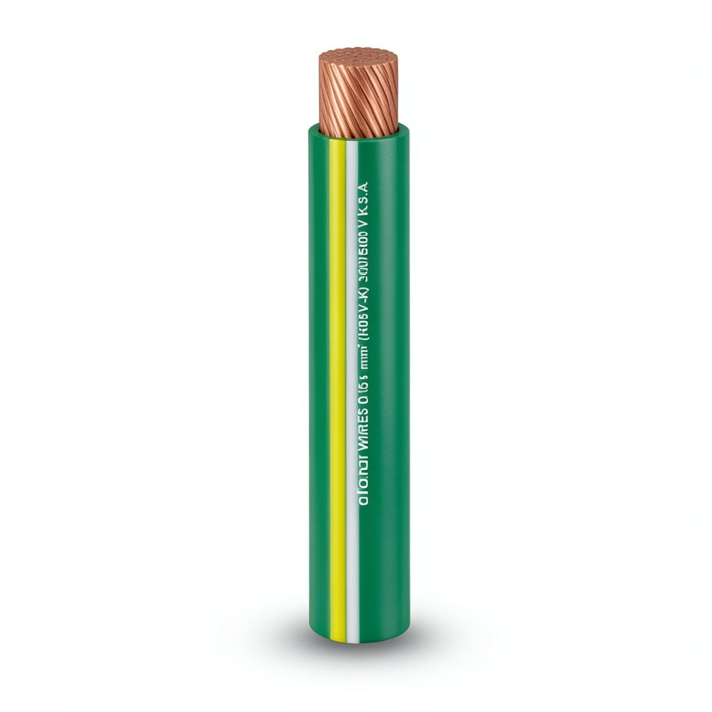 150mm Single Electric Wire 600/1000V, Flexible Copper PVC Insulated, Green/Yellow | Al Fanar