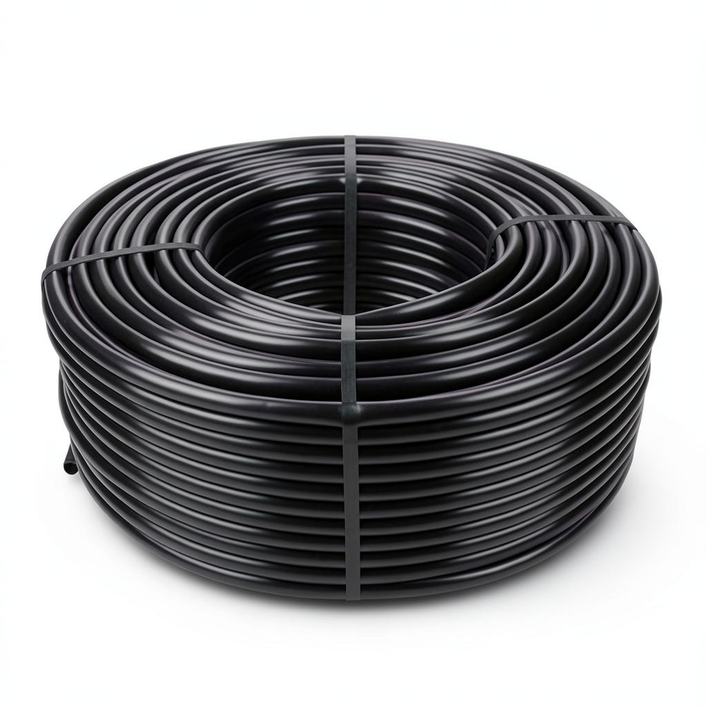 لفة أنابيب بلاستيك HDPE ضغط 12.5 بار PE 100 قطر خارجي 90 مم سمك 6.7 مم لون أسود