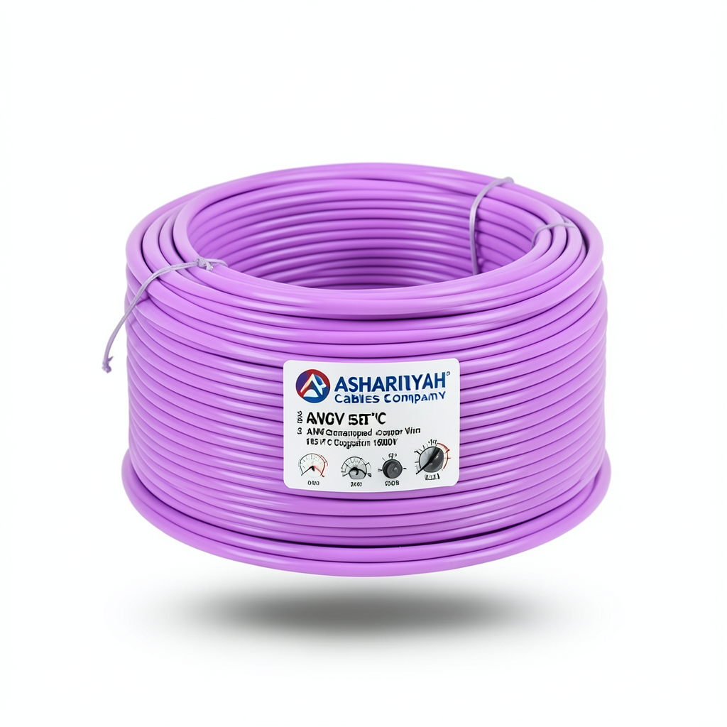 3 AWG Stranded Copper Wire PVC Insulation 105°C Purple 600V 500ft | Asharqiyah Cables Company for Industry