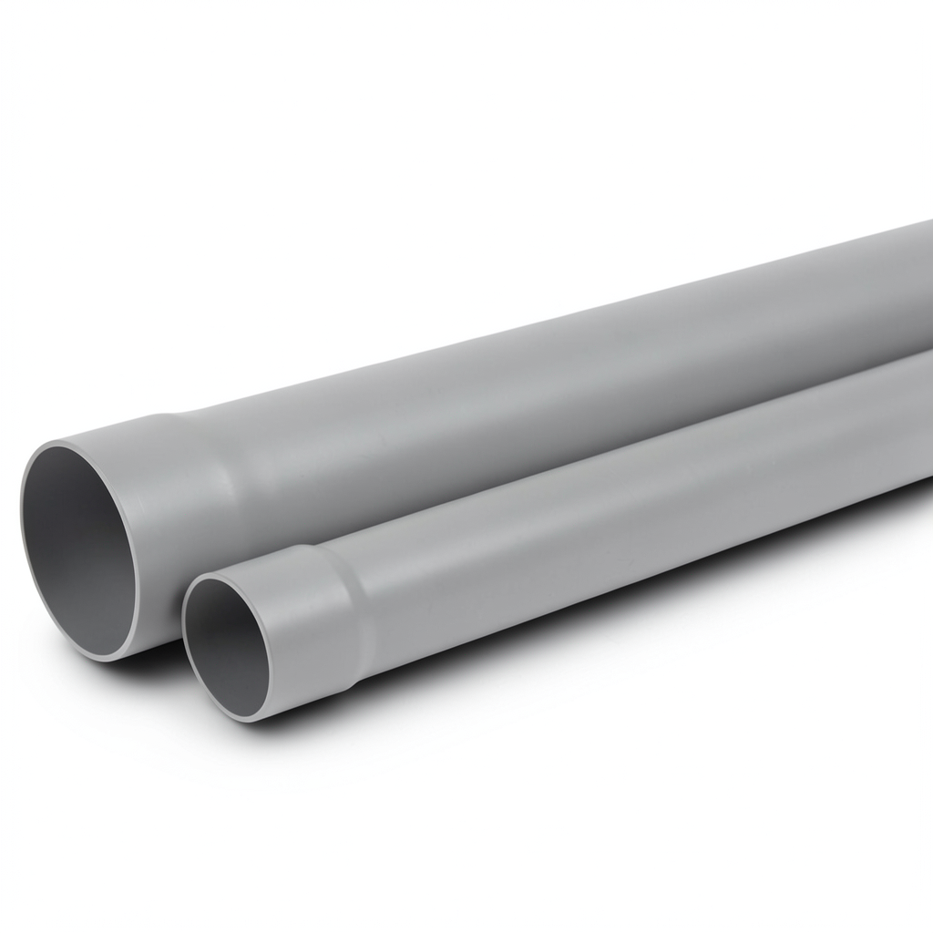 UPVC Plastic Pipe Class 4 PN 10 Bar Size 160 mm Thickness 8.7 mm Gray Color