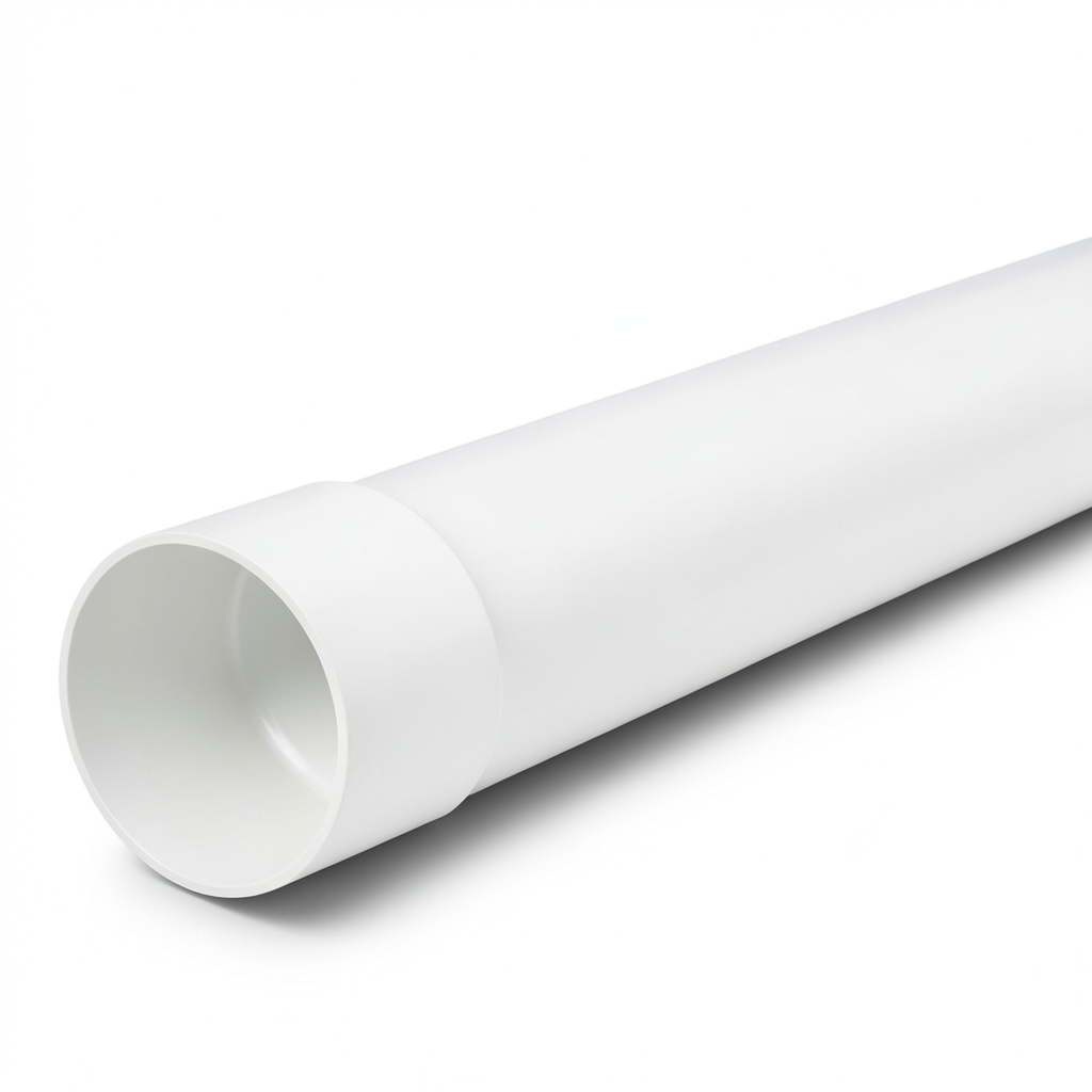 UPVC Plastic Pipe PN 4 Bar Size 110 mm Thickness 2.7 mm White Color