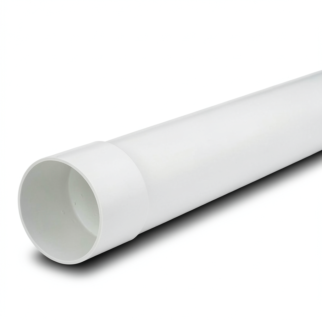 UPVC Plastic Pipe PN 4 Bar Size 140 mm Thickness 3.2 mm White Color