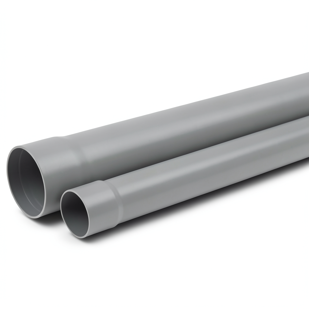 UPVC Plastic Pipe Class 4 PN 10 Bar Size 200 mm Thickness 10.8 mm Gray Color