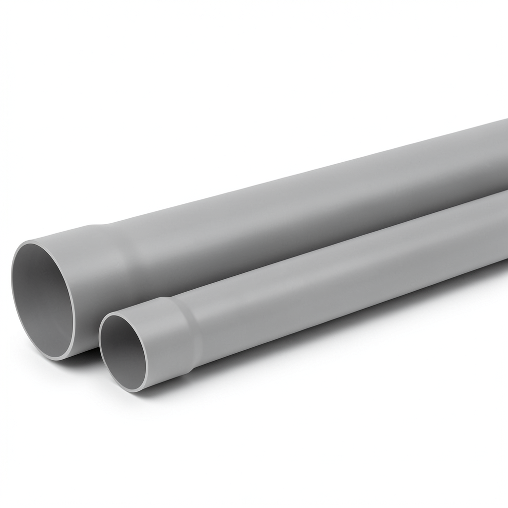 UPVC Pipe Class 4 Nominal Pressure 10 Bar Size 225 mm Thickness 12.1 mm Gray Color