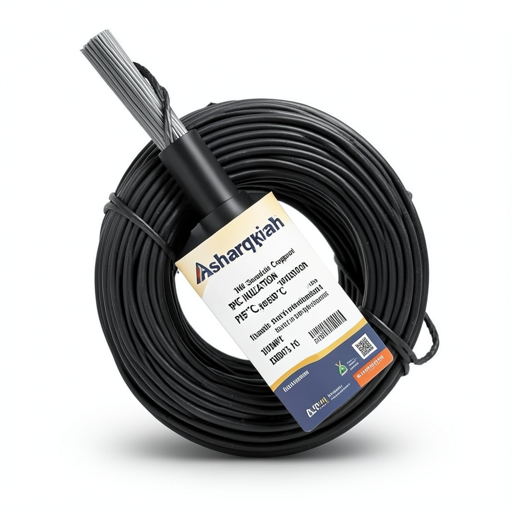 سلك نحاس مجدول 10 AWG مطلي بالقصدير عزل PVC 105°C اسود 600 فولت طول 2500 قدم | شركة كابلات الشرقية للصناعة