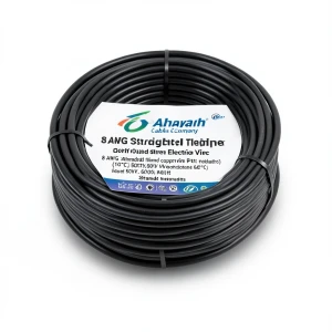8 AWG Stranded Tinned Copper Electric Wire, PVC Insulated (105°C), Black, 600V, 500ft | Asharqiyah Cables Company for Industry