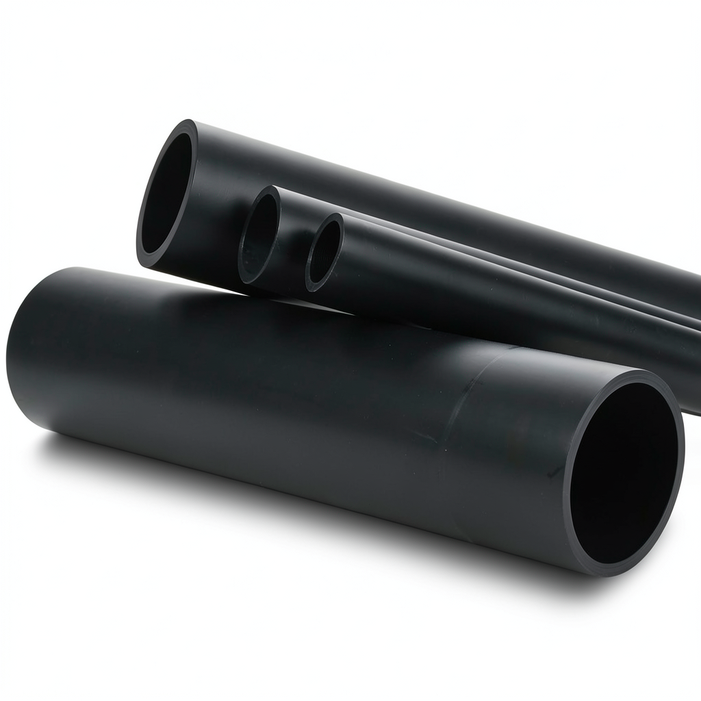 مواسير HDPE ضغط 6.3 بار PE 100 قطر خارجي 710 مم سماكة 27.2 مم لون اسود