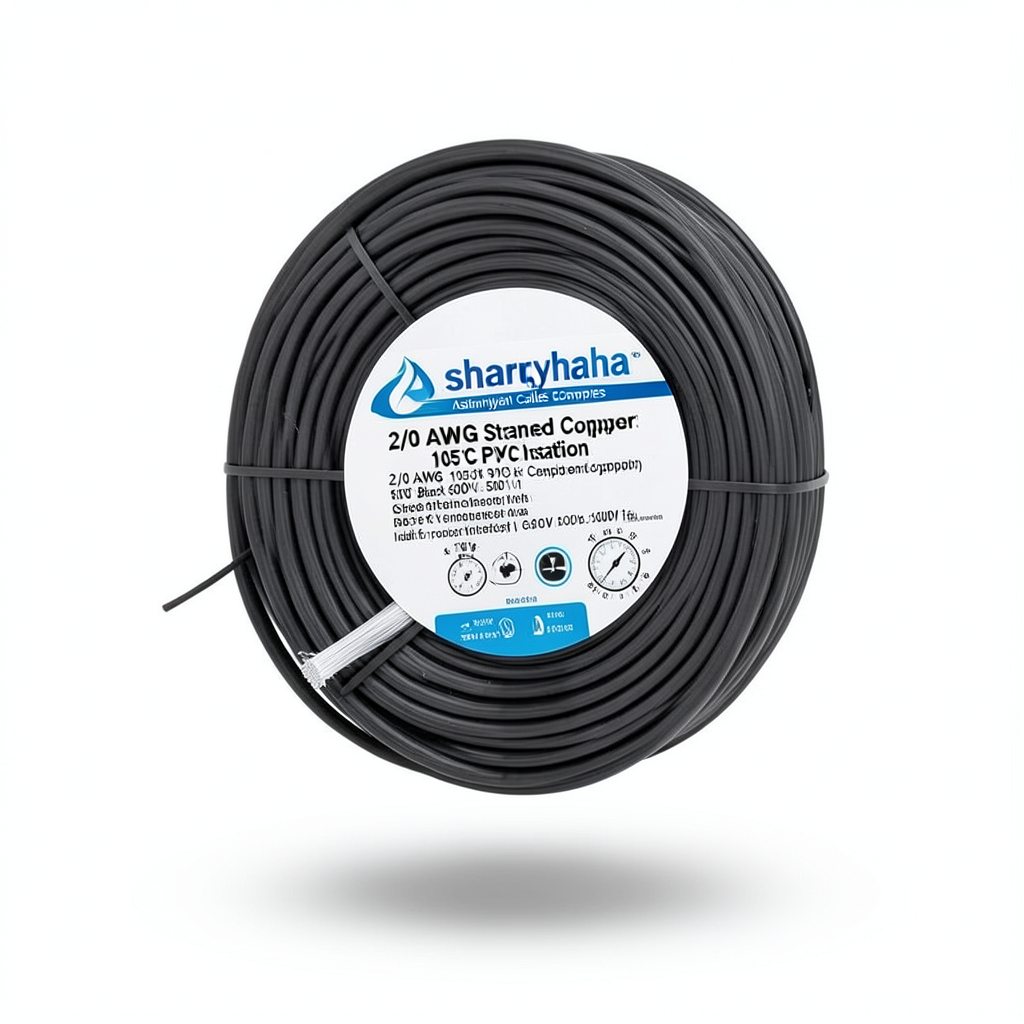 2/0 AWG Stranded Tinned Copper Wire PVC Insulation 105°C Black 600V 500ft | Asharqiyah Cables Company for Industry