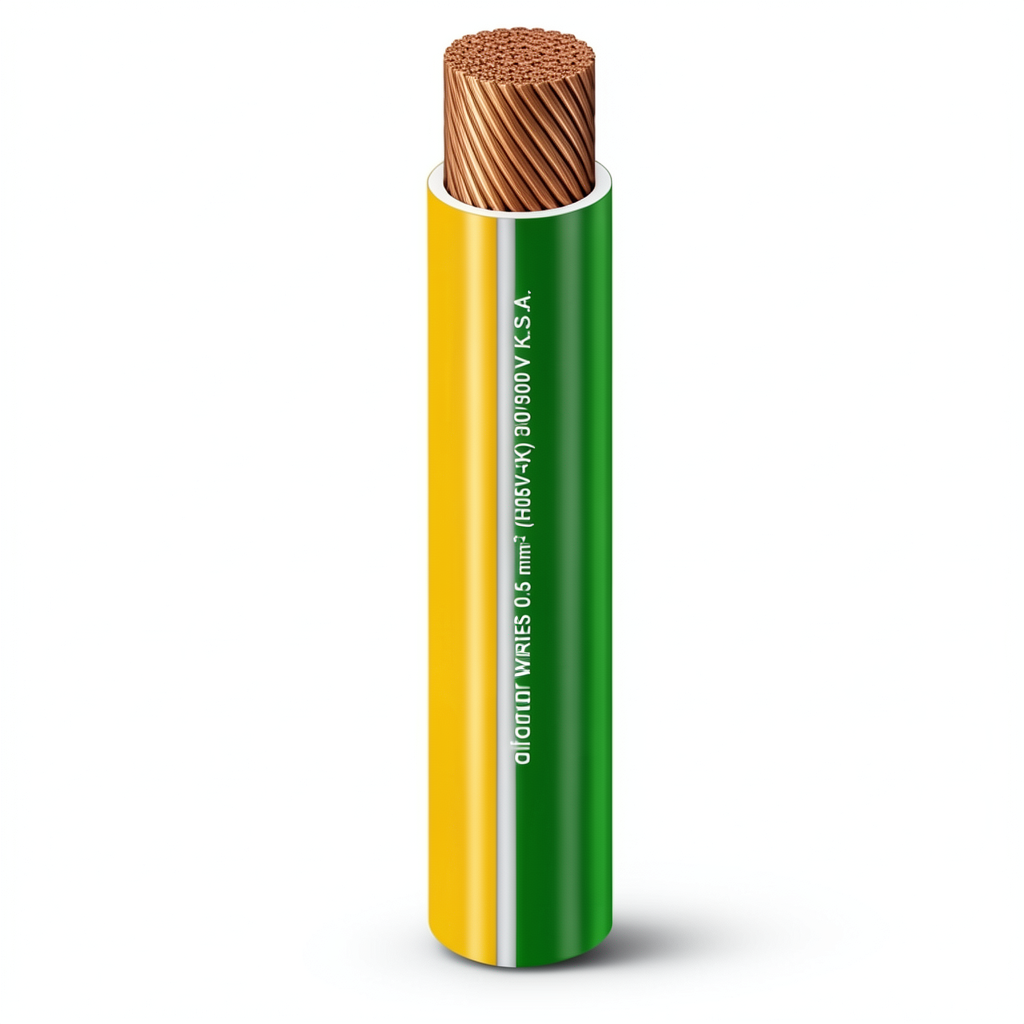 لفة سلك مفرد 185mm 600/1000 فولت موصل نحاس مرن عزل PVC لون أصفر/أخضر | شركة الفنار