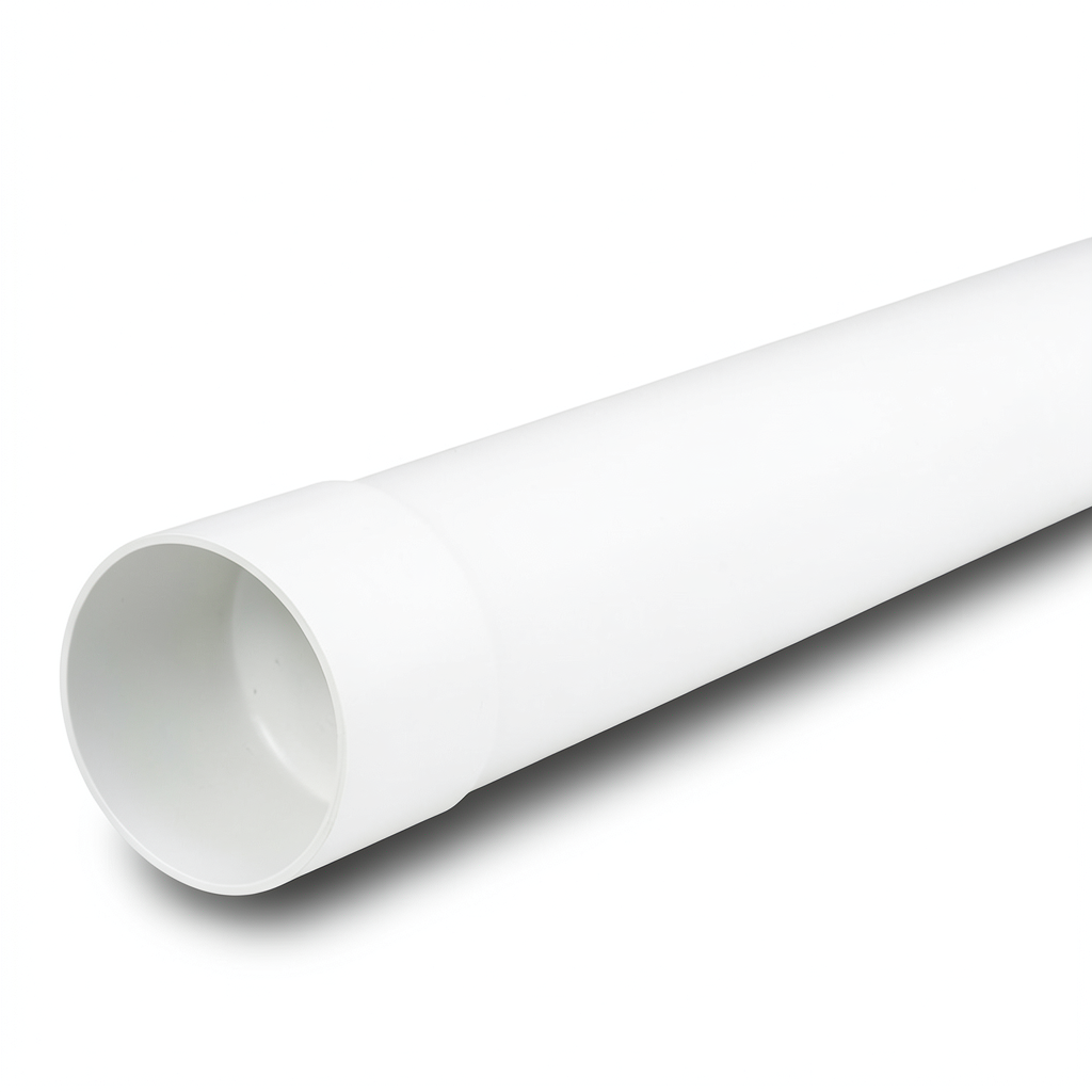 UPVC Plastic Pipe Class 1 Size 200 mm Thickness 2.2 mm White Color