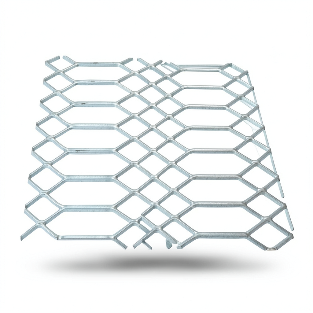 Hot Rolled Expanded Metal Sheet Flattened 2.8 mm Thickness, 2.44 M Width, 4 M Length, Jawhara Design