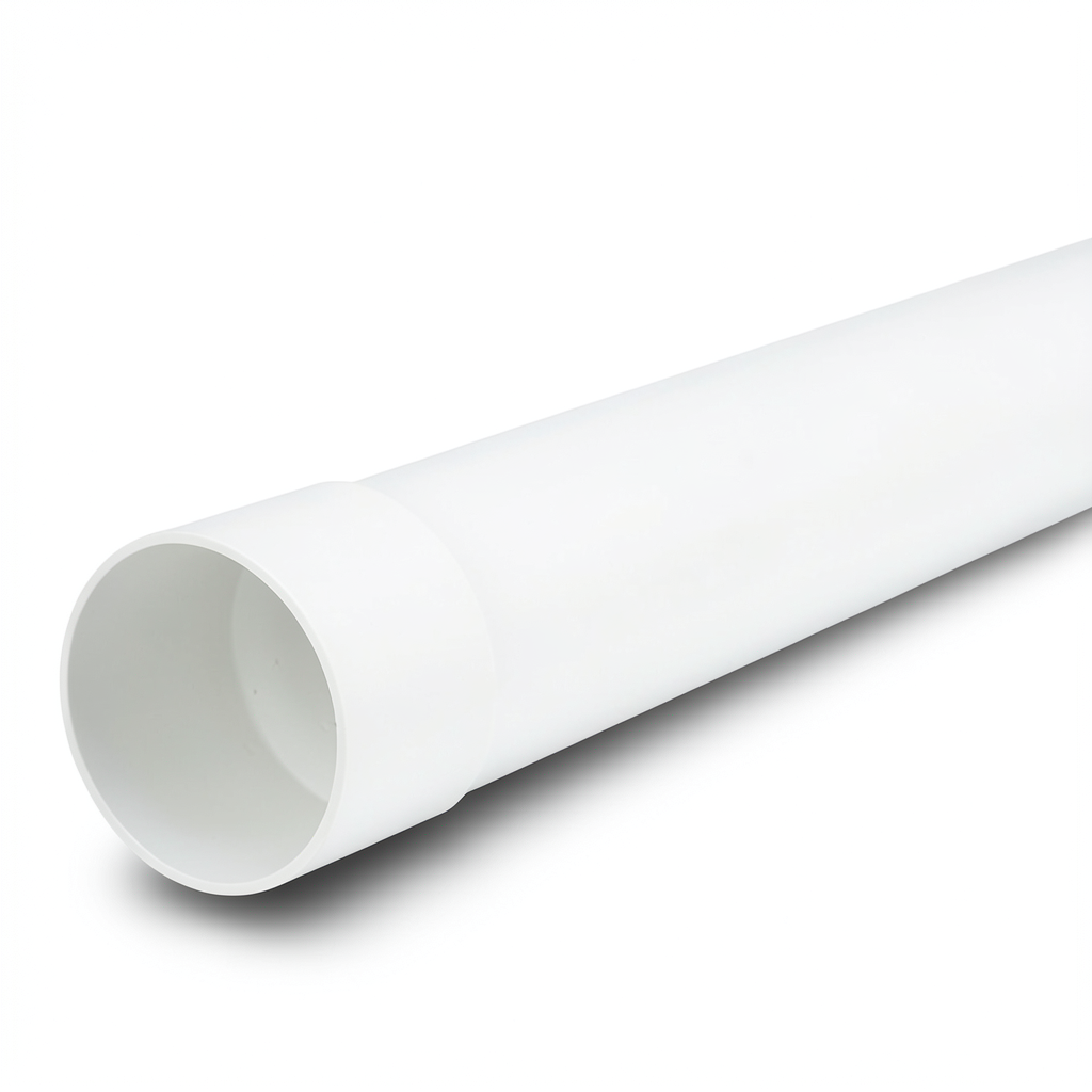 UPVC Plastic Pipe PN 4 Bar Size 140 mm Thickness 3.2 mm White Color
