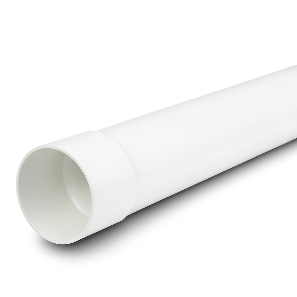 UPVC Plastic Pipe PN 4 Bar Size 200 mm Thickness 4.6 mm White Color