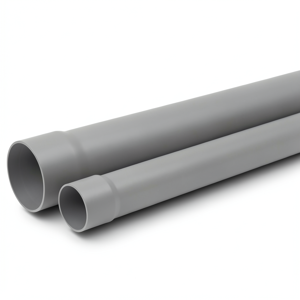 UPVC Plastic Pipe Class 4 PN 10 Bar Size 200 mm Thickness 10.8 mm Gray Color