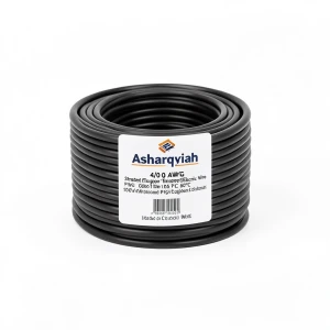 لفة سلك نحاس مجدول 4/0 AWG مطلي بالقصدير، عزل PVC 105°C، اسود، 600 فولت، طول 500 قدم | شركة كابلات الشرقية للصناعة
