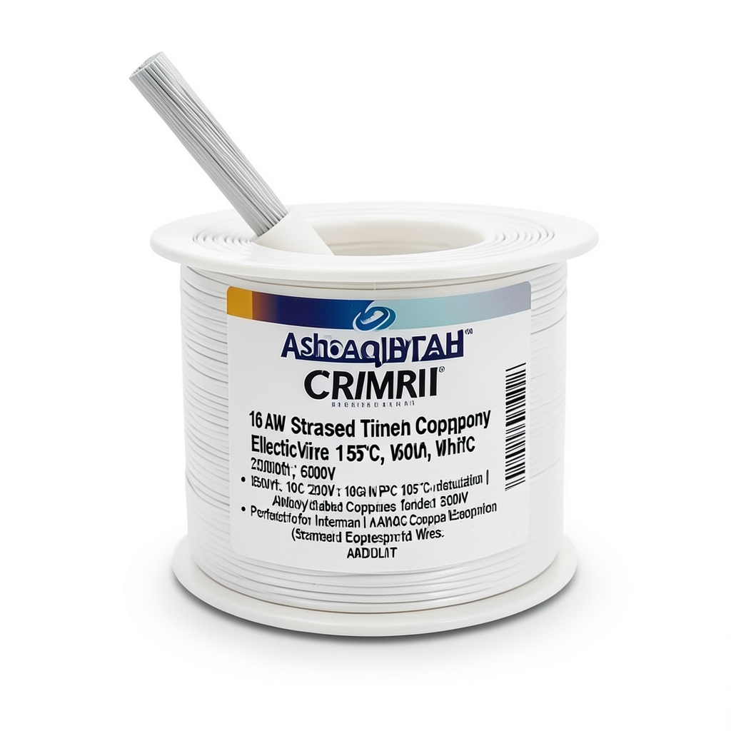 16 AWG Stranded Tinned Copper Electric Wire, PVC Insulated 105°C, White, 600V, 2500ft | Asharqiyah Cables Company for Industry