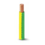 كابل نحاس THHN/THWN معزول PVC °105 مقاس 5.26 مم² قطر 4.2 مم 600 فولت طول 250 قدم أصفر مع أخضر | شركة الفنار