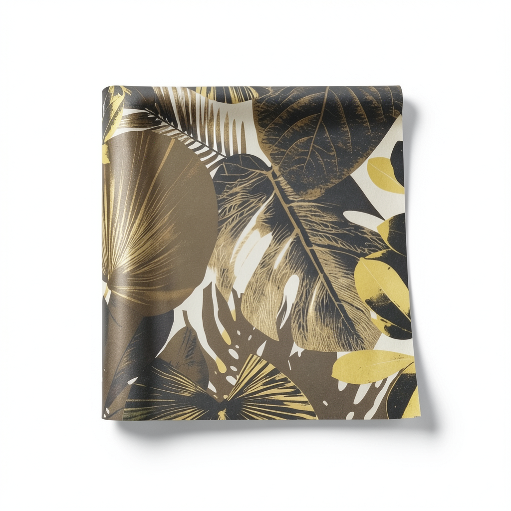 Wallpaper Leaves Design 1.005x53 cm, Golden Color