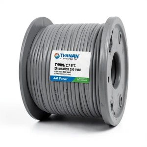 كابل نحاس THHN/THWN معزول PVC 105° قطر 2.7 مم 600 فولت طول 2500 قدم رمادي | شركة الفنار