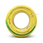 كابل نحاس THHN/THWN معزول PVC 105°C مقاس 3.31 مم² قطر 3.4 مم 600 فولت طول 300 قدم أصفر مع أخضر | شركة الفنار