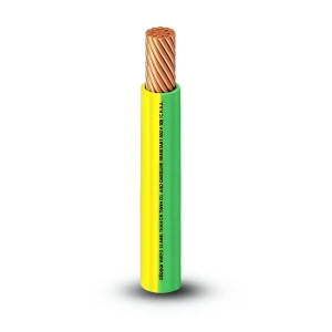 كابل نحاس THHN/THWN عزل PVC 105 درجة مئوية مقاس 5.26 مم² قطر 4.2 مم 600 فولت طول 300 قدم أصفر مع أخضر | شركة الفنار