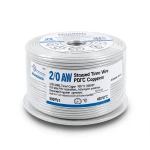 سلك نحاس مجدول 2/0 AWG مطلي بالقصدير عزل PVC 105°C أبيض 600 فولت 500 قدم | شركة كابلات الشرقية للصناعة