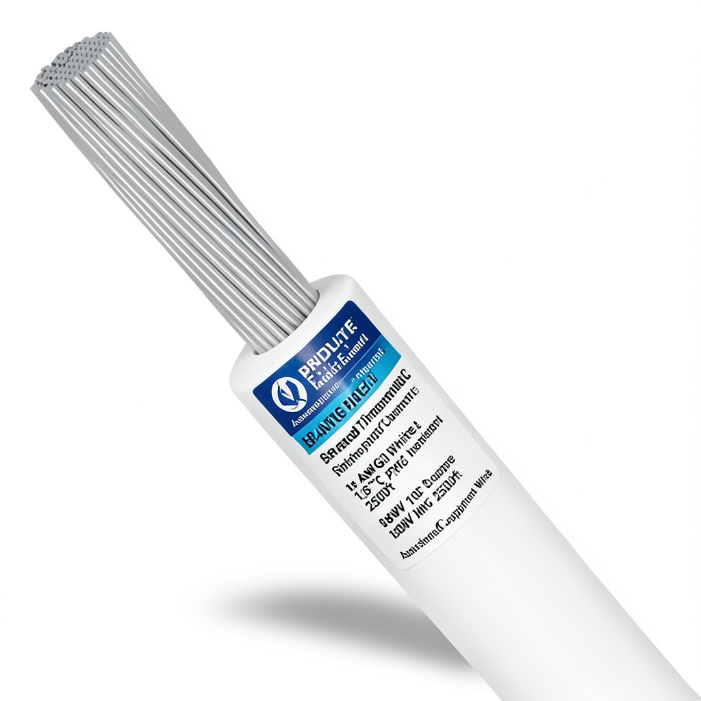 سلك نحاس مجدول 18 AWG مطلي بالقصدير عزل PVC 105°C أبيض 600 فولت طول 2500 قدم | شركة كابلات الشرقية للصناعة
