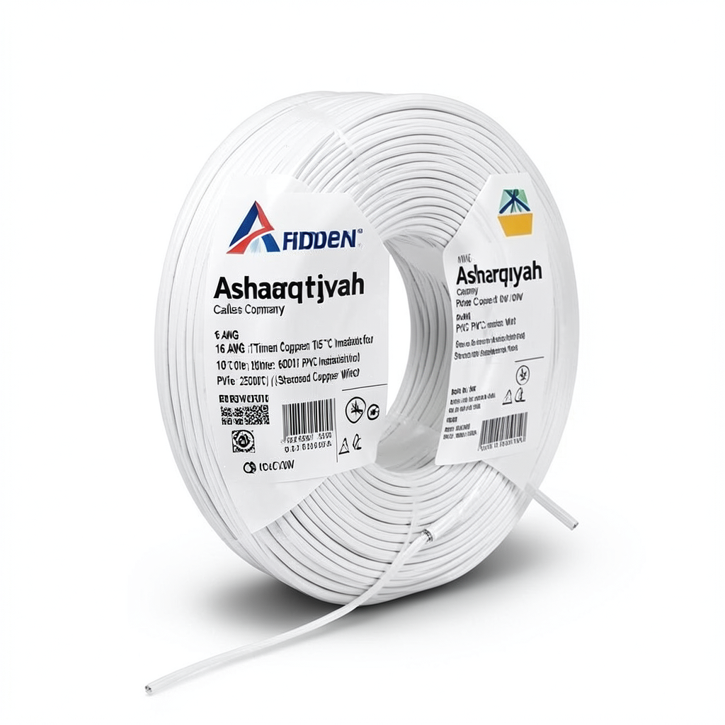 16 AWG Stranded Tinned Copper Electric Wire, PVC Insulated 105°C, White, 600V, 2500ft | Asharqiyah Cables Company for Industry