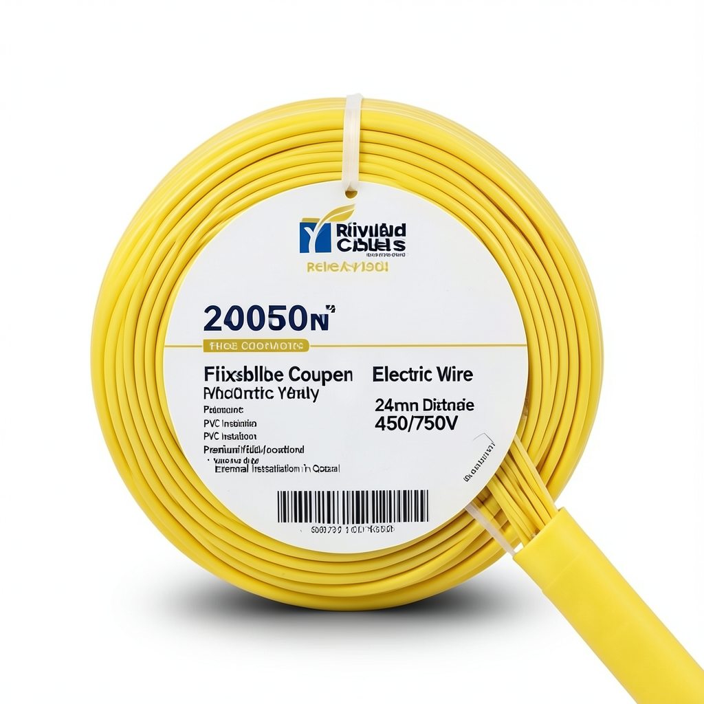 Flexible Copper Electric Wire 240mm2 450/750V, 24mm Diameter, PVC Insulation, Yellow | Riyadh Cables Group