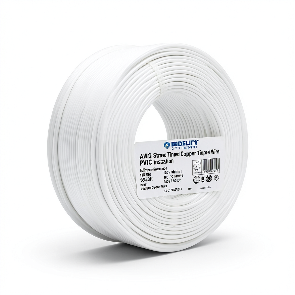 3 AWG Stranded Tinned Copper Wire PVC Insulation 105°C White 600V 500ft | Asharqiyah Cables Company for Industry