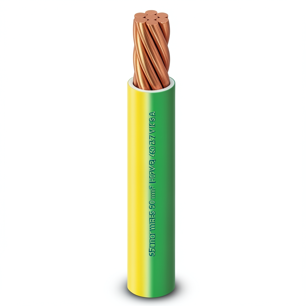 Stranded Wire 95 mm2 450/750V Copper Conductor Heat Resistant PVC Insulated, Yellow/Green | Al Fanar