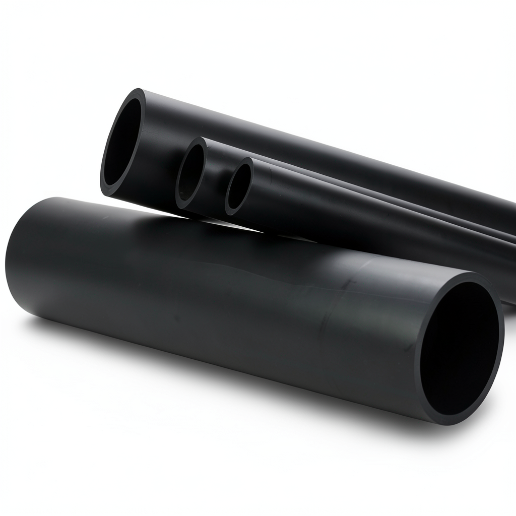 High Density Polyethylene Pipe Pressure 12.5 Bar PE 100, 140 mm SDR 33 Black