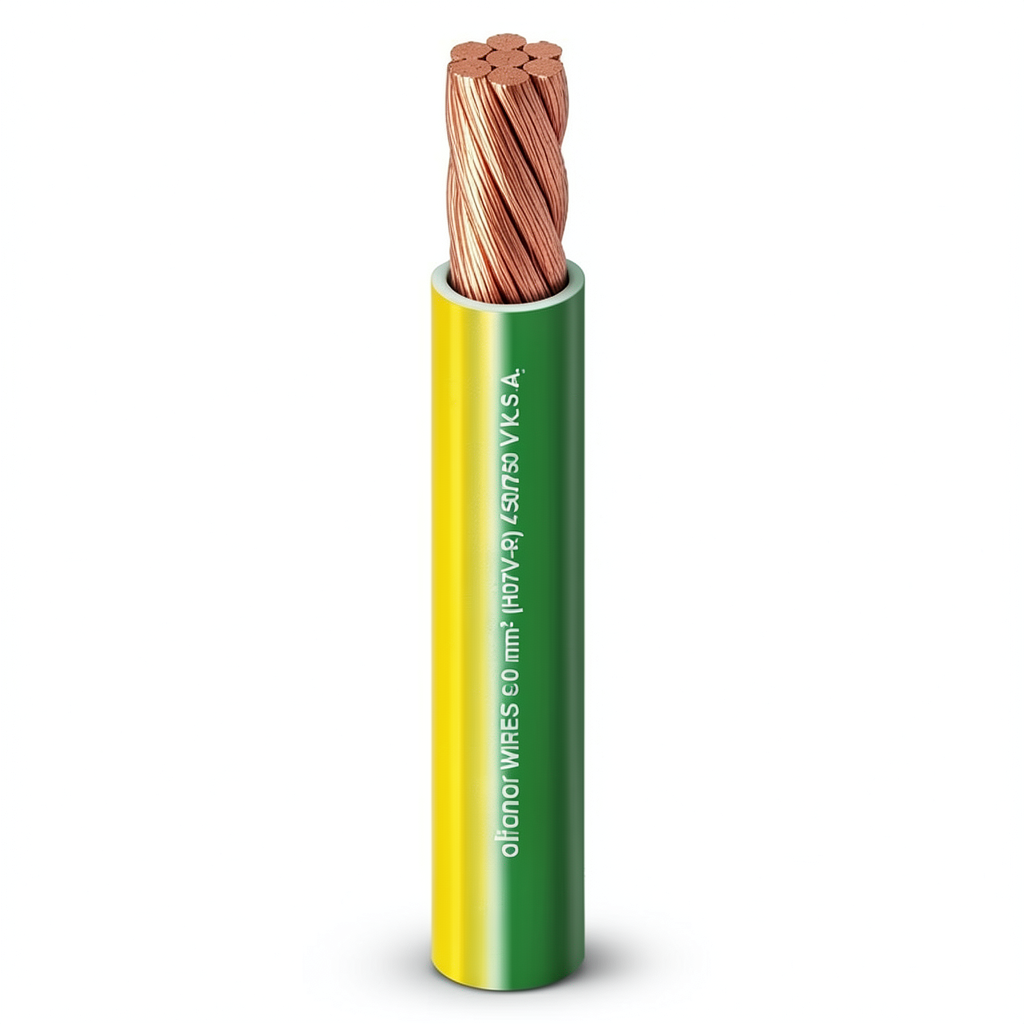 لفة سلك كهرباء 95 mm2 450/750V، موصل نحاس، معزول PVC مقاوم للحرارة، أصفر/أخضر | شركة الفنار