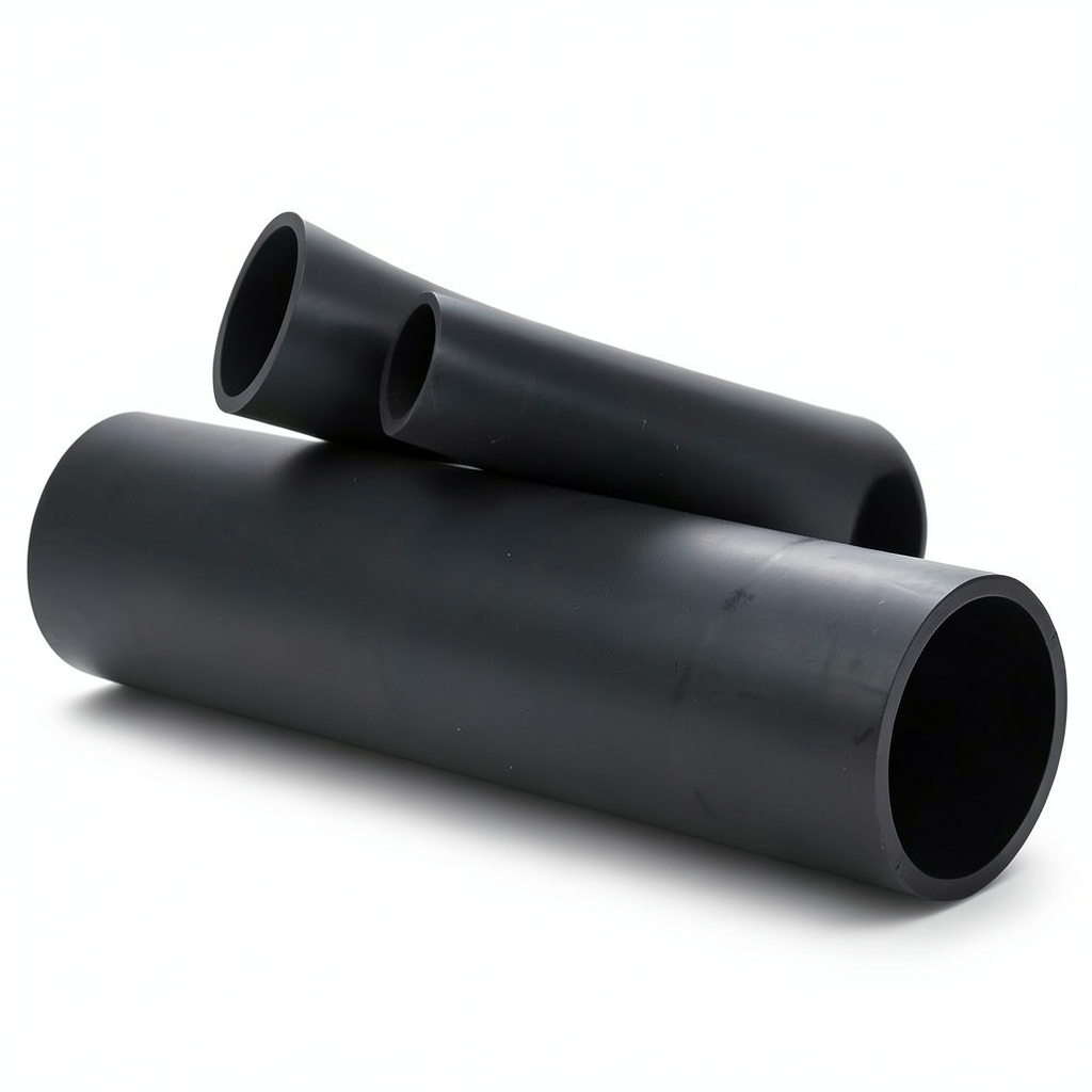 مواسير بلاستيك HDPE ضغط 6.3 بار PE 100 قطر خارجي 800 مم سماكة 30.6 مم لون اسود