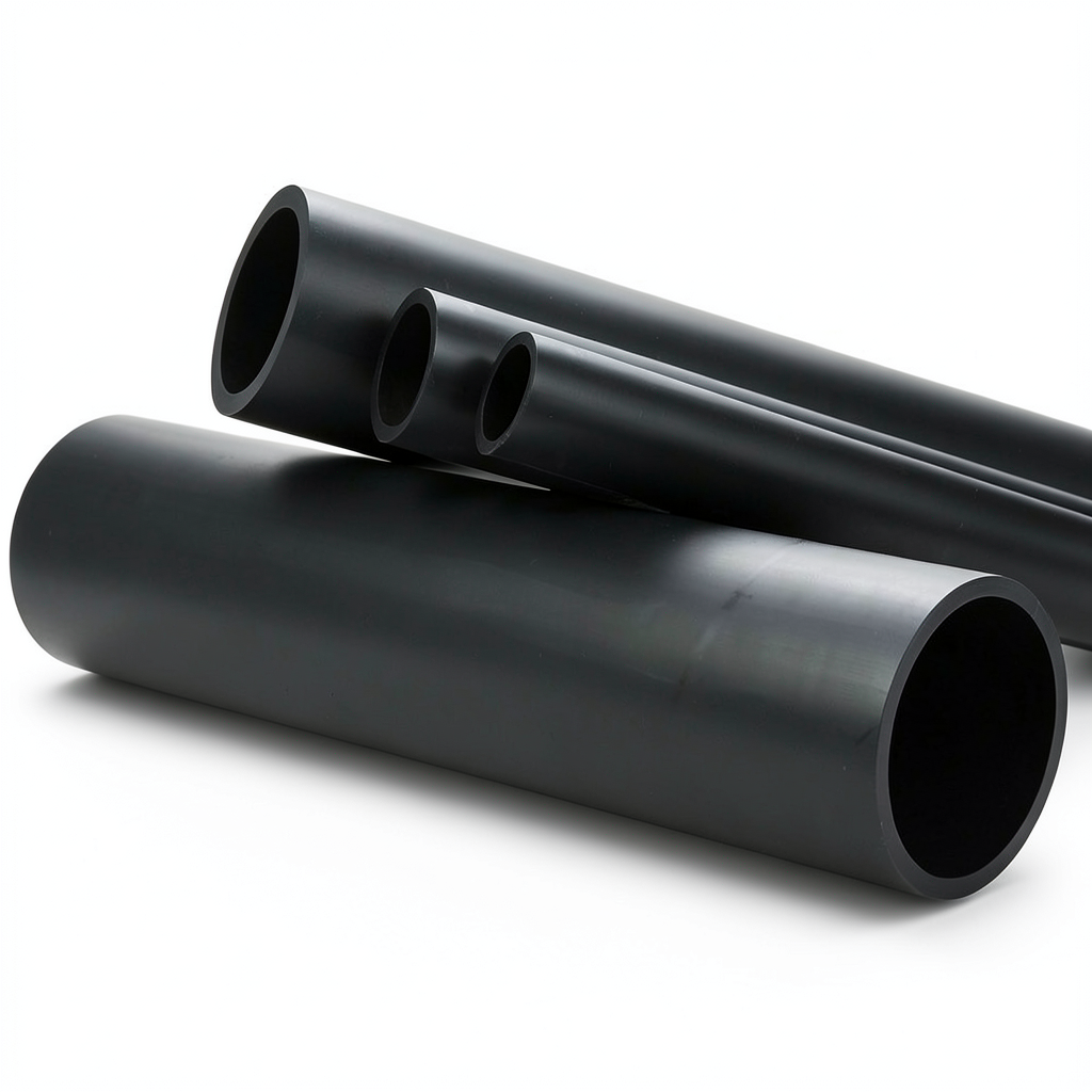HDPE Pipe Pressure 6.3 Bar PE 100, Outside Diameter 160 mm SDR 26, Black