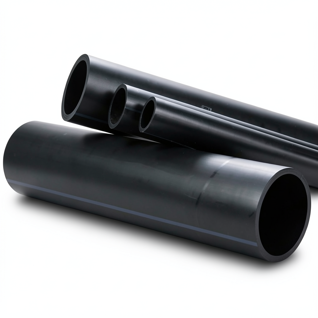 مواسير HDPE ضغط 6.3 بار PE 100 قطر خارجي 710 مم سماكة 27.2 مم لون اسود