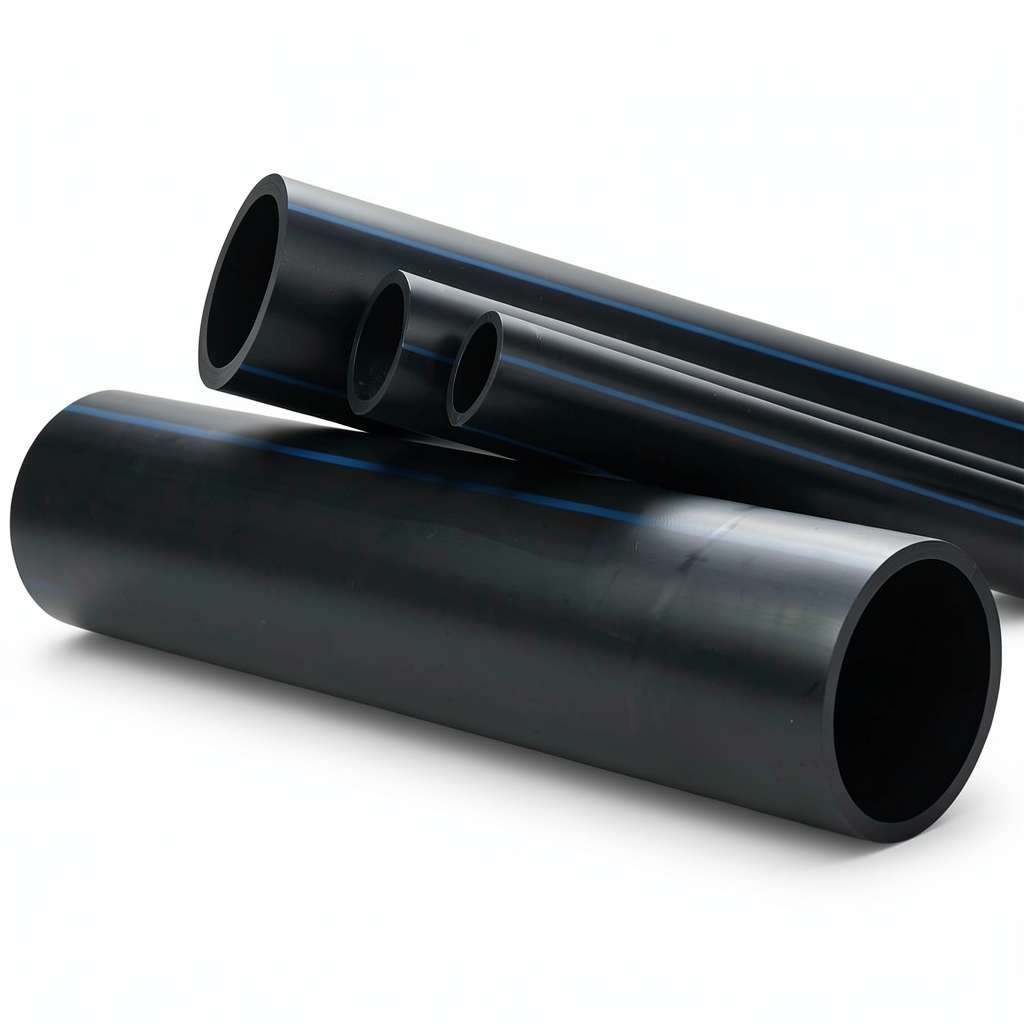 HDPE Plastic Pipe PN 12.5 Bar PE 100 Outer Diameter 200 mm Thickness 14.7 mm Black