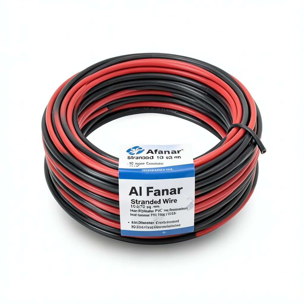 Alfanar Stranded Wire 10 sq mm 450/750 Volts Copper Conductor 1.43mm Diameter Heat Resistant PVC Insulation | Al Fanar
