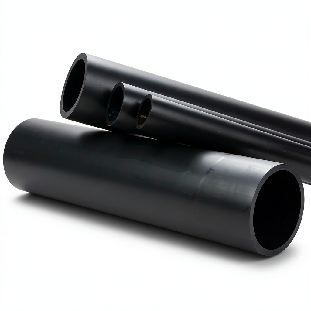 HDPE Pipe Pressure 12.5 Bar PE 100, 250 mm Diameter SDR 33 Black