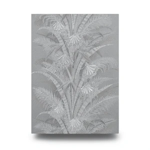 Wall Covering Leaves Design 1.005x53 cm, Gray Color, Model Cabinet