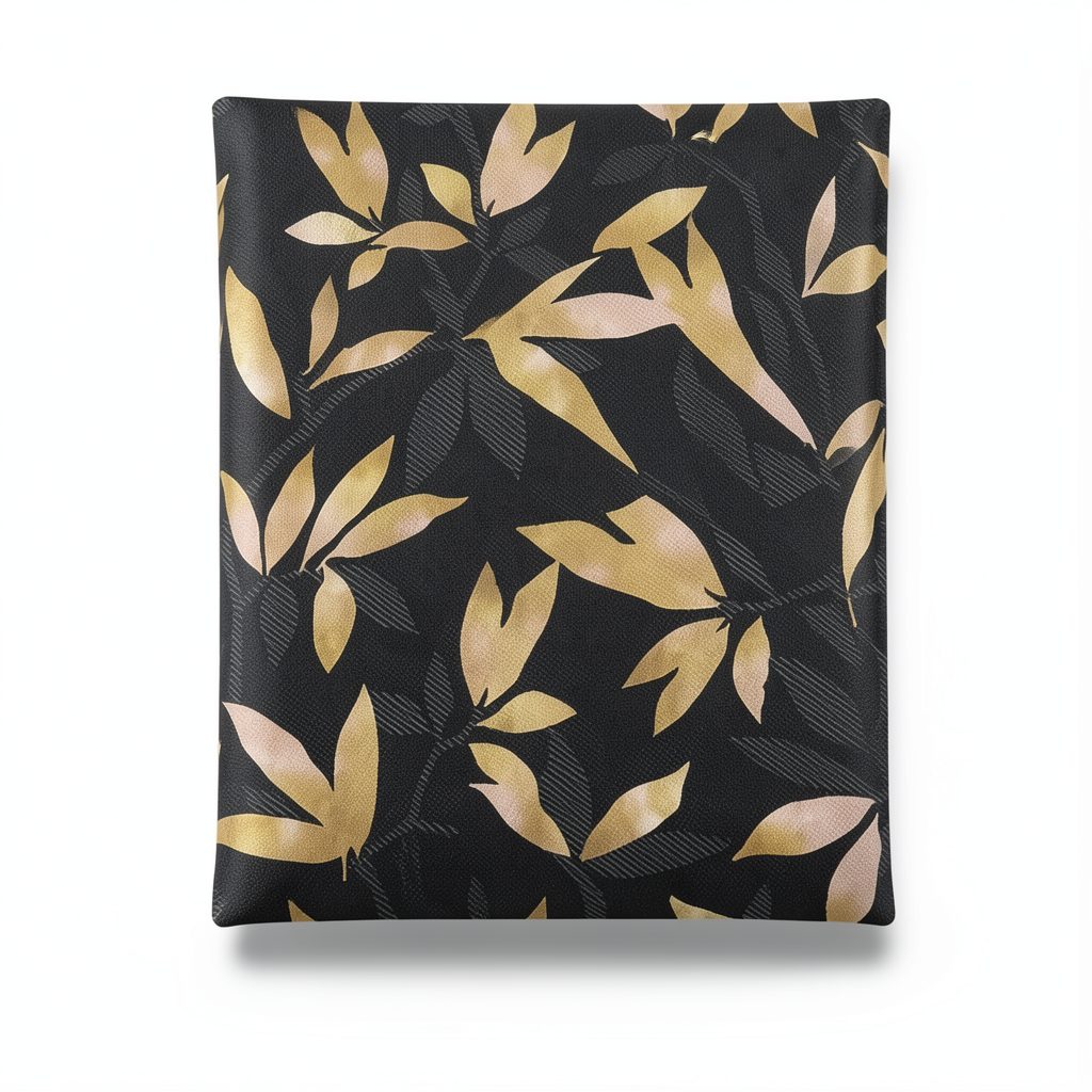 Leaf-patterned Wall Covering 1.005x53 cm Black/Gold Kurioza