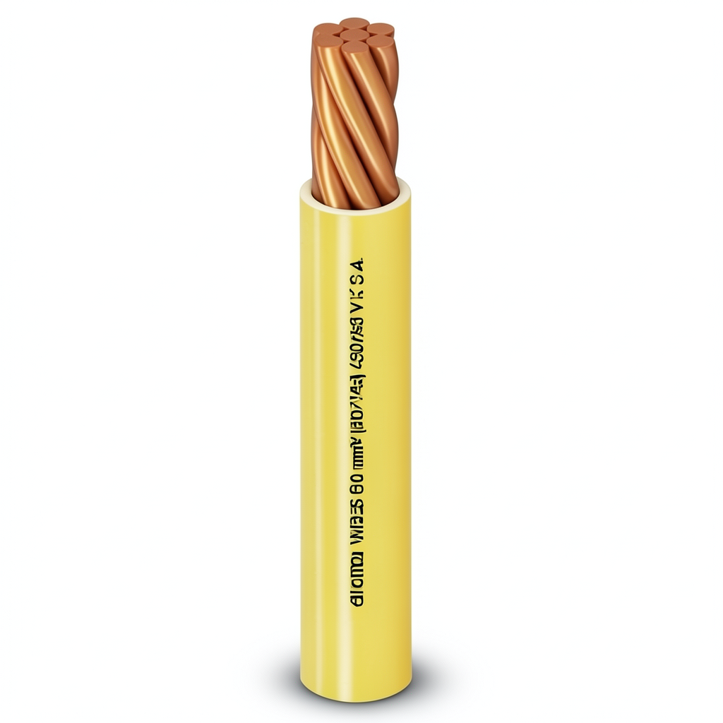 سلك كهرباء مفرد 4 mm 450/750 V، موصل نحاس مجدول، عزل PVC مقاوم للحرارة، لون أصفر | شركة الفنار